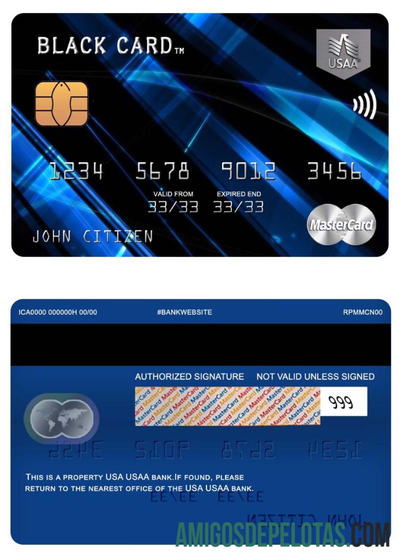 EUA USAA Bank Mastercard amostra